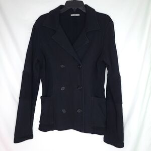 JAMES PERSE Women's Double Breasted Cotton Black Blazer Size 4